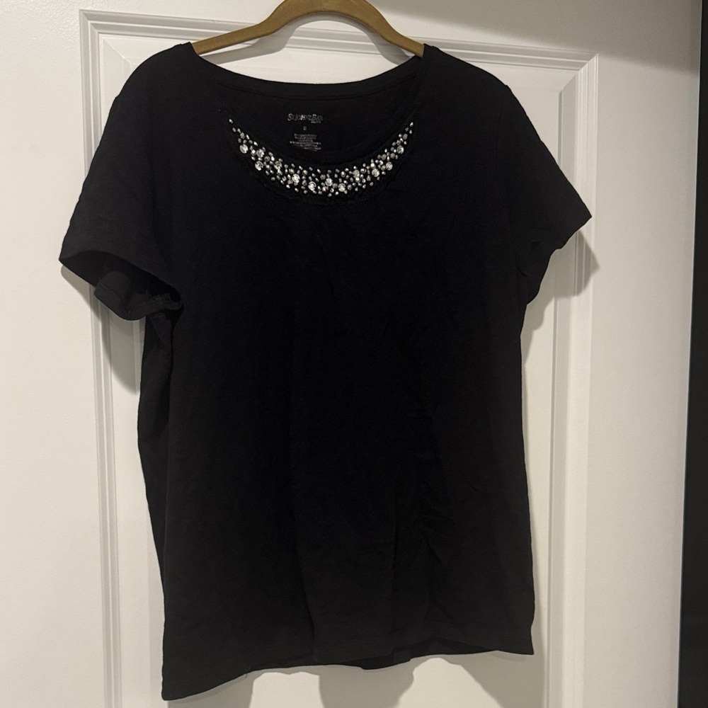 St. John's Bay Short Sleeve classic tee with Embellishments. Excellent condition